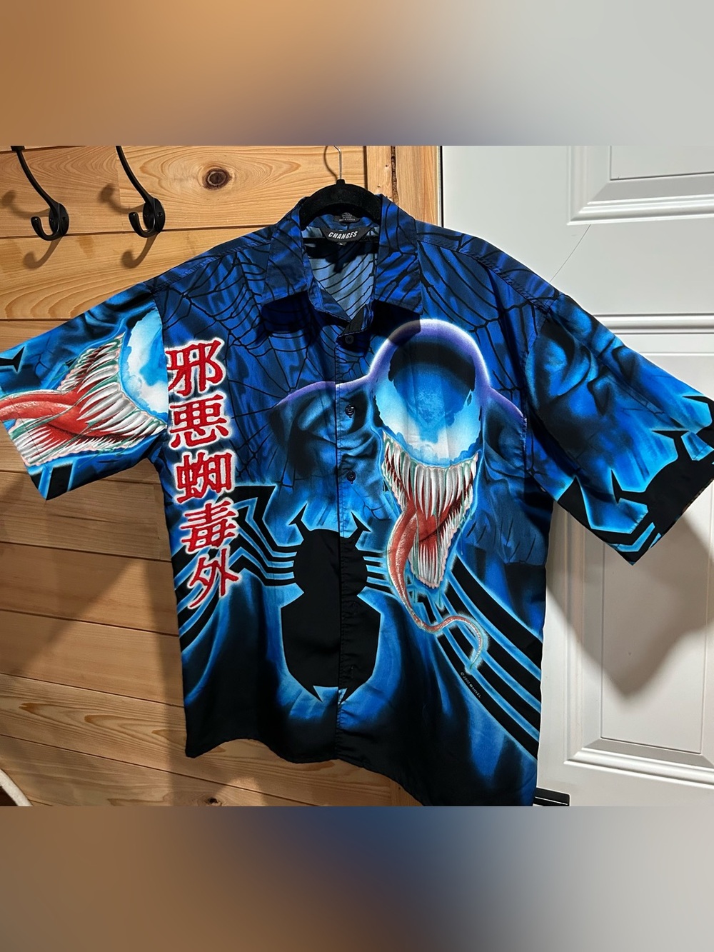 Vintage 2000 Changes Venom Shirt All Over Print Button Up Marvel Comics Y2K
